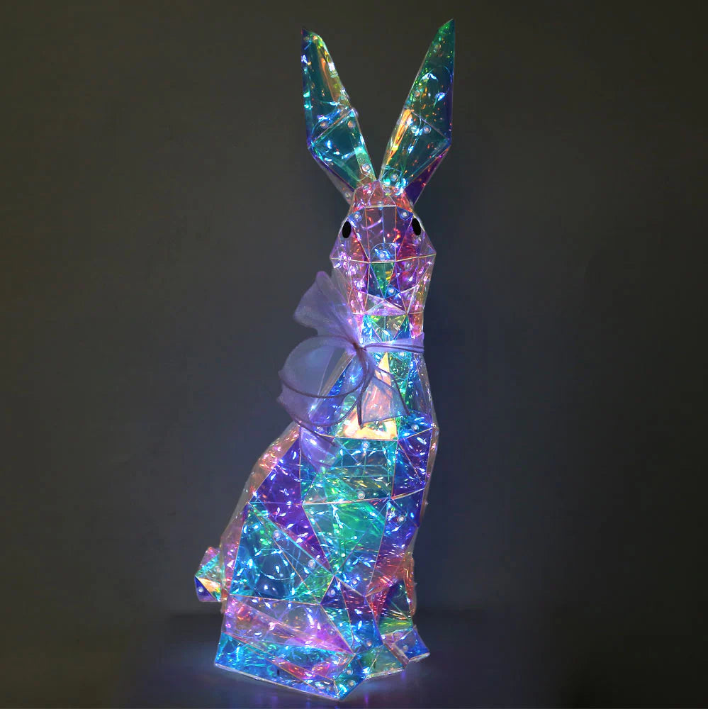 20" Led Holographic Standing Bunny
