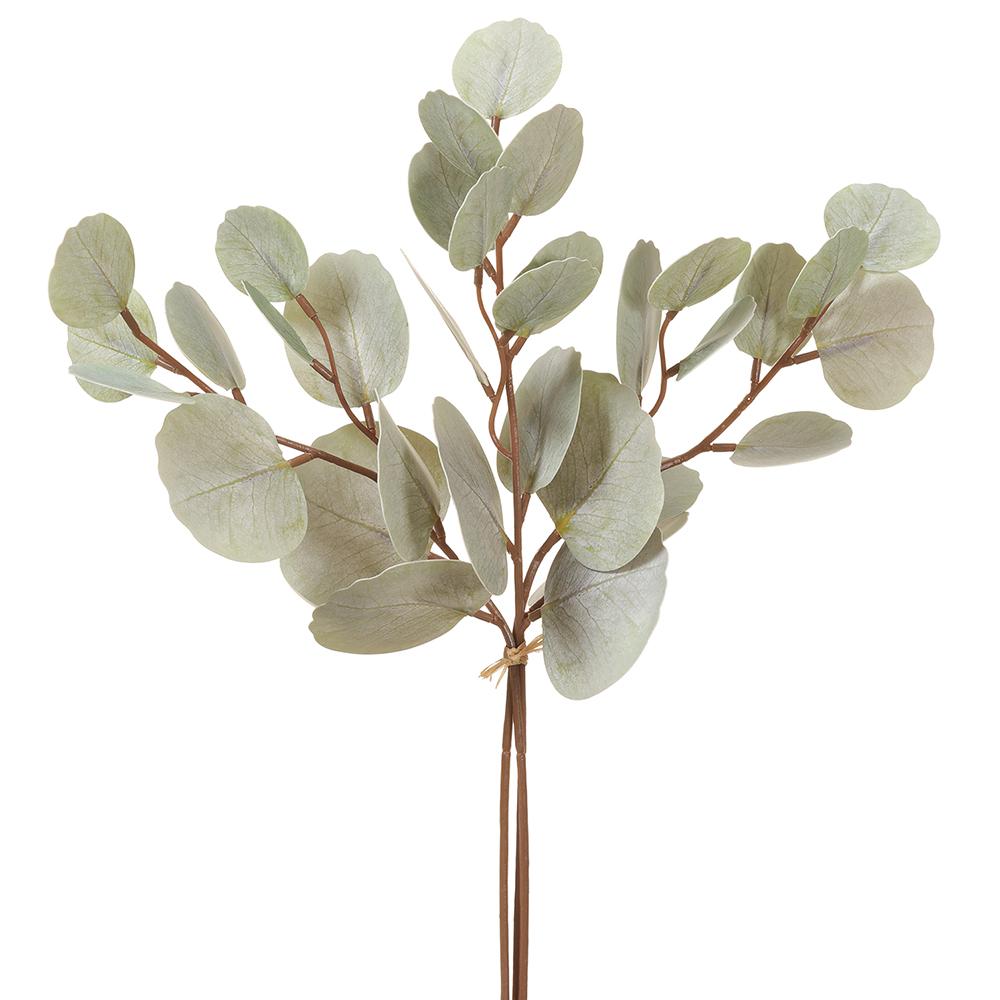 15" Eucalyptus Leaf Bundle, Green/Gray