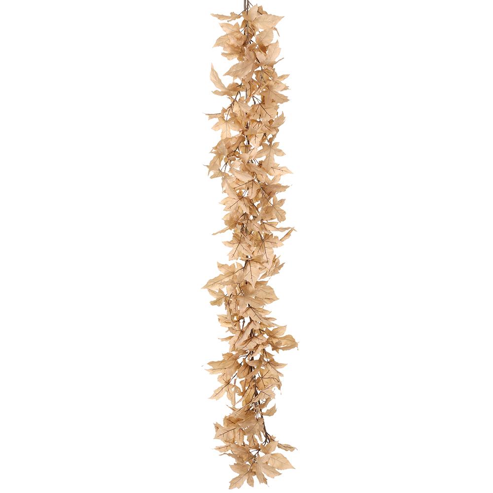 6" Beige Maple Leaf Garland