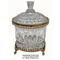 Petite Vanity Jar Gold Vintage Container