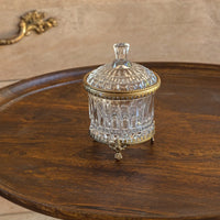 Petite Vanity Jar Gold Vintage Container