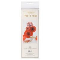 Red And White Party Fan Set