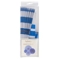 Blue And White Party Fan Set