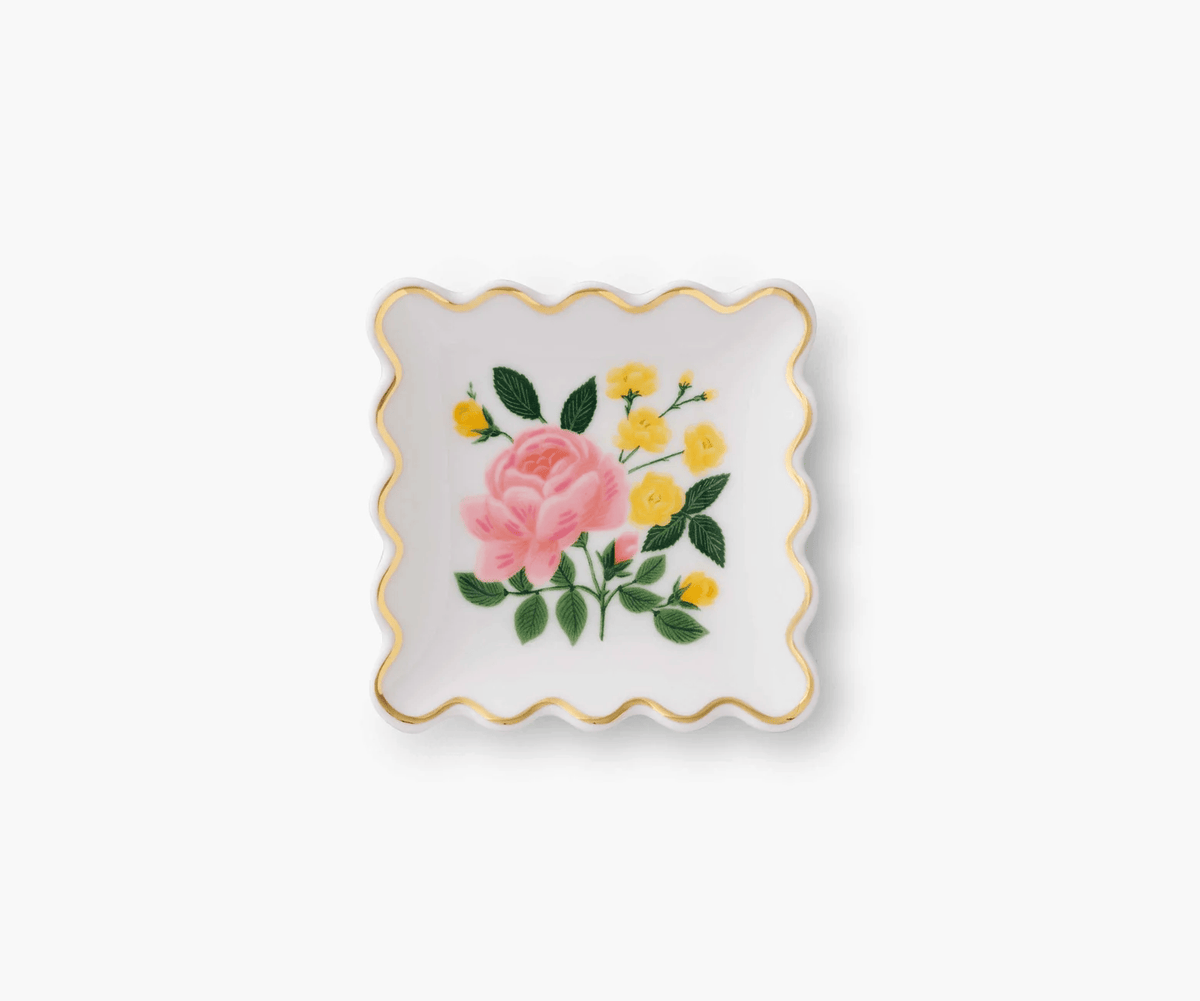 Scalloped Roses Ring Dish