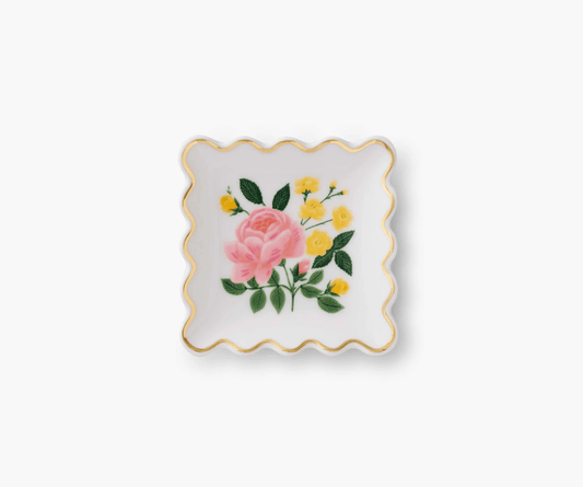 Scalloped Roses Ring Dish