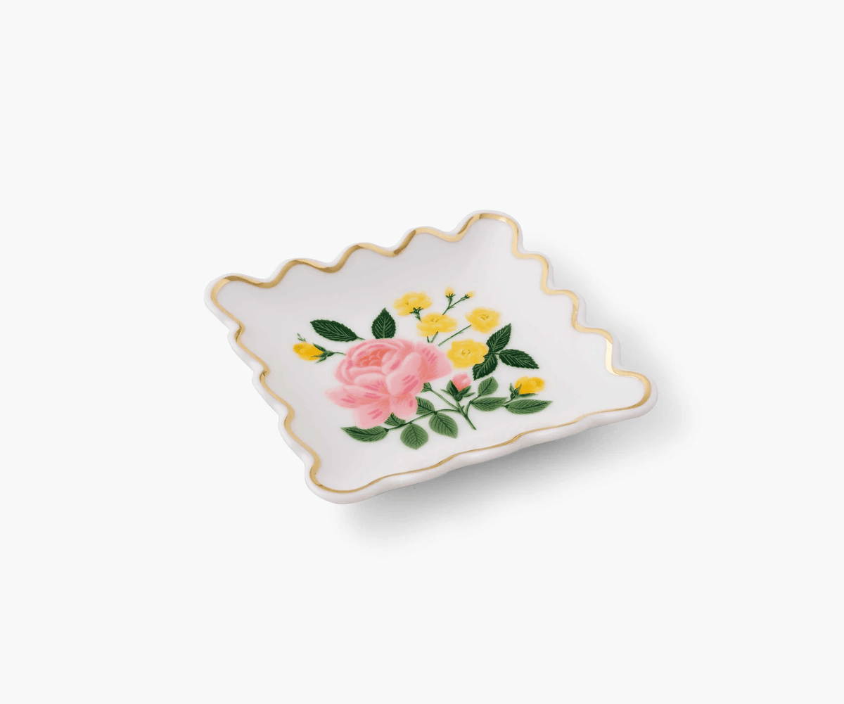 Scalloped Roses Ring Dish