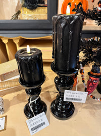 6" Prelit Black Drip Candle