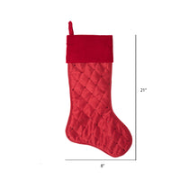 21" Red Quilt Stitch Jewel Stocking