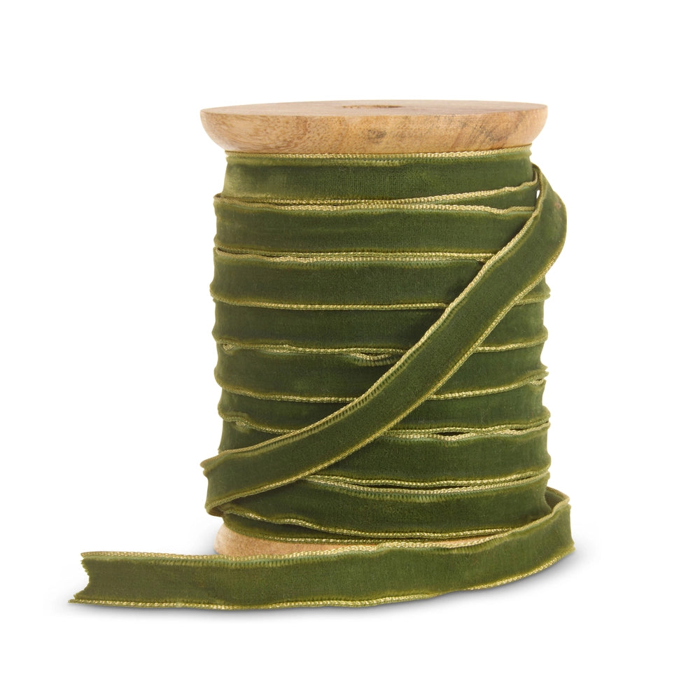 0.5"X10 Yard, Green/Gold Ribbon On Spool