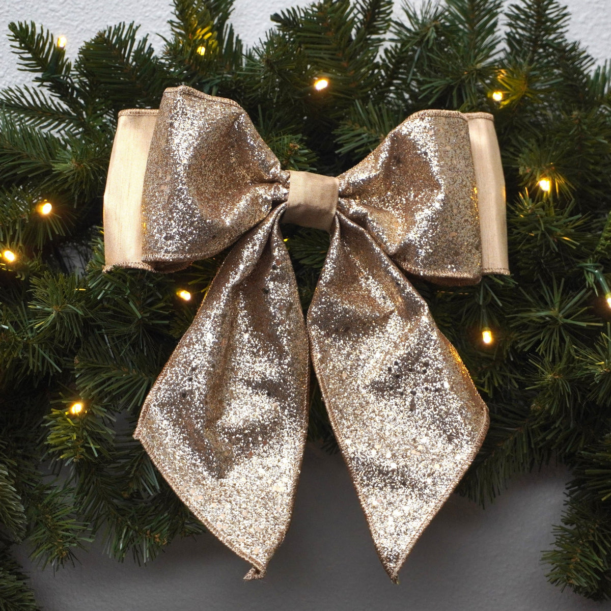 11X9 Champagne Confetti Glitter Bow