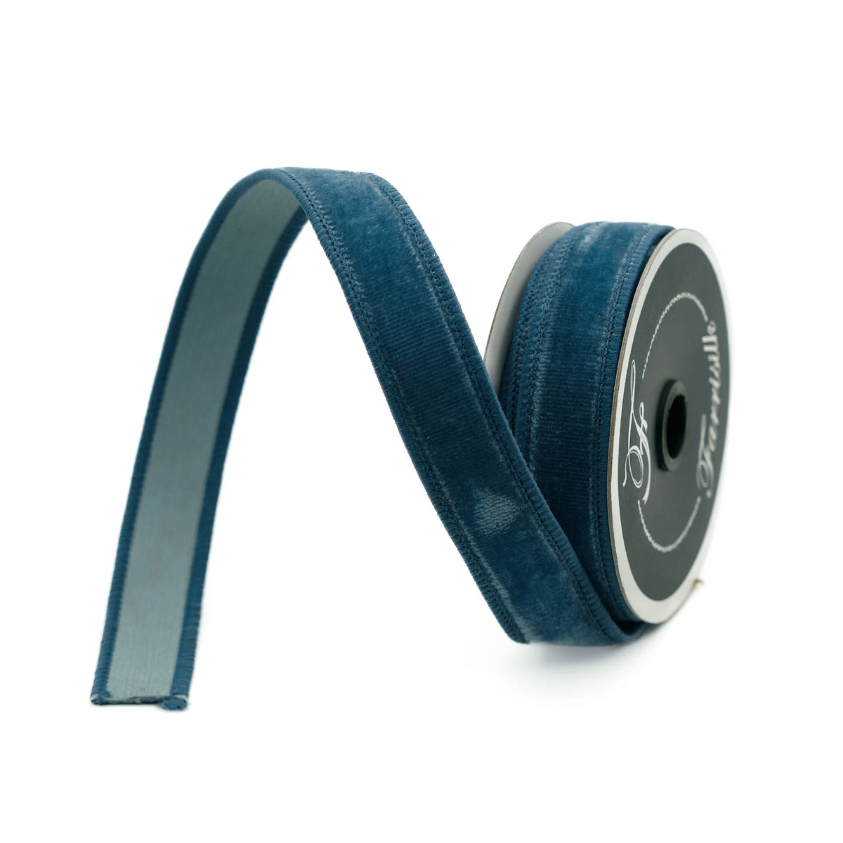 1"X10 Yard, Steel Blue Velvet Ribbon