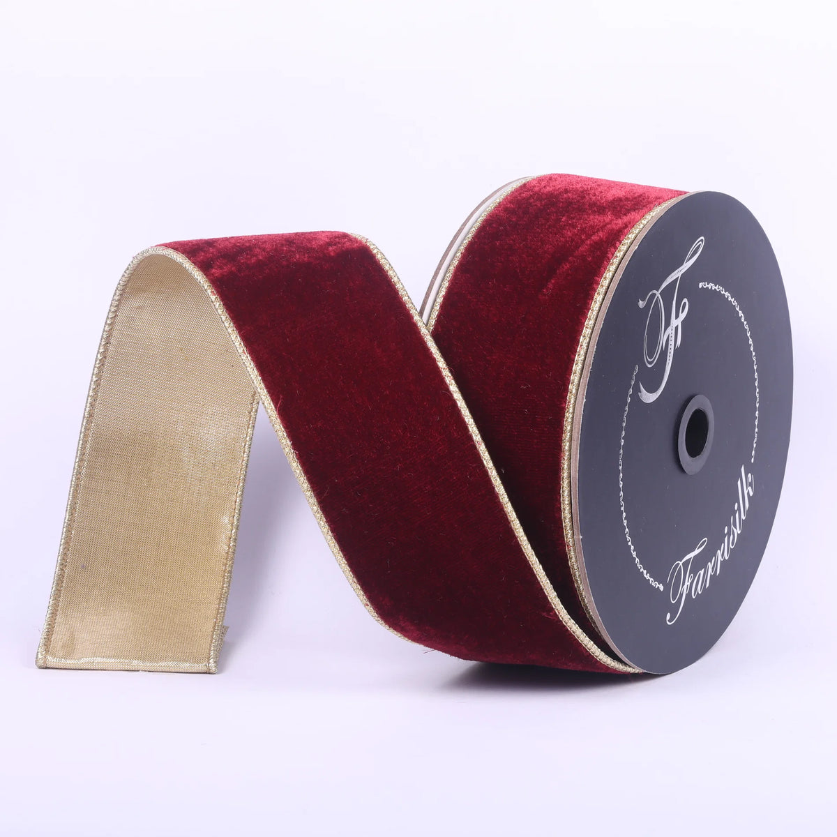 1.5"X10 Yard, Burgundy Flashy Velvet Ribbon
