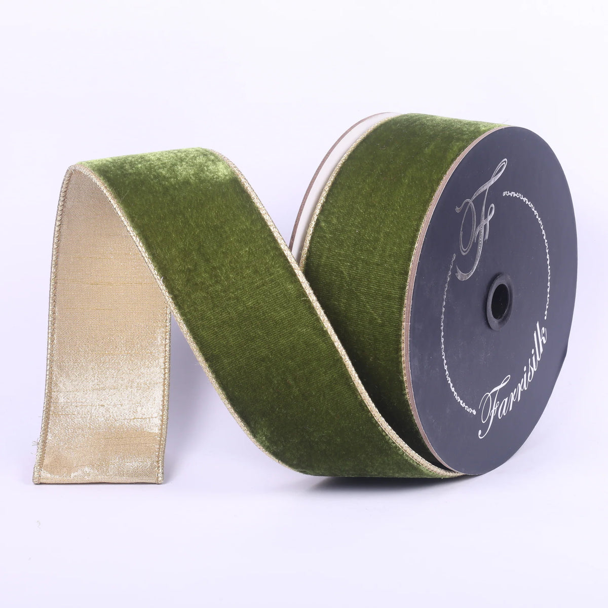 3/4"X10 Yard,  Forest Green Flashy Velvet Ribbon