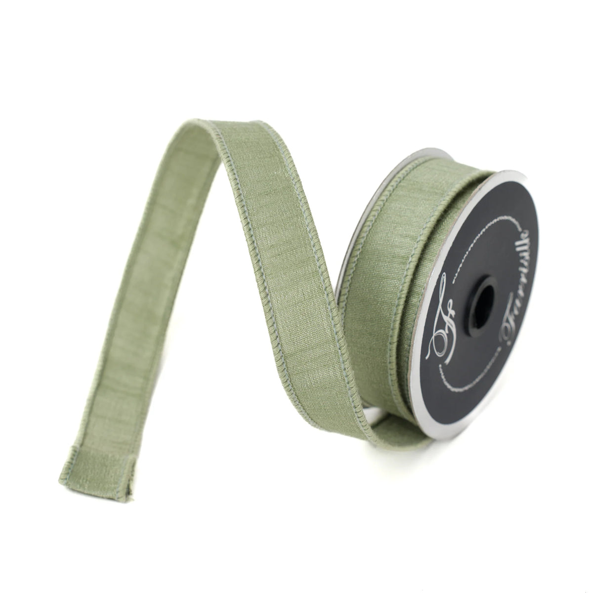 1"X10 Yard, Sage Green Dupion Ribbon