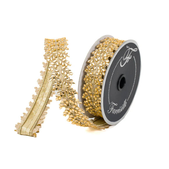 Ribbon Sparkling Jewels 1"X5Yd Gold