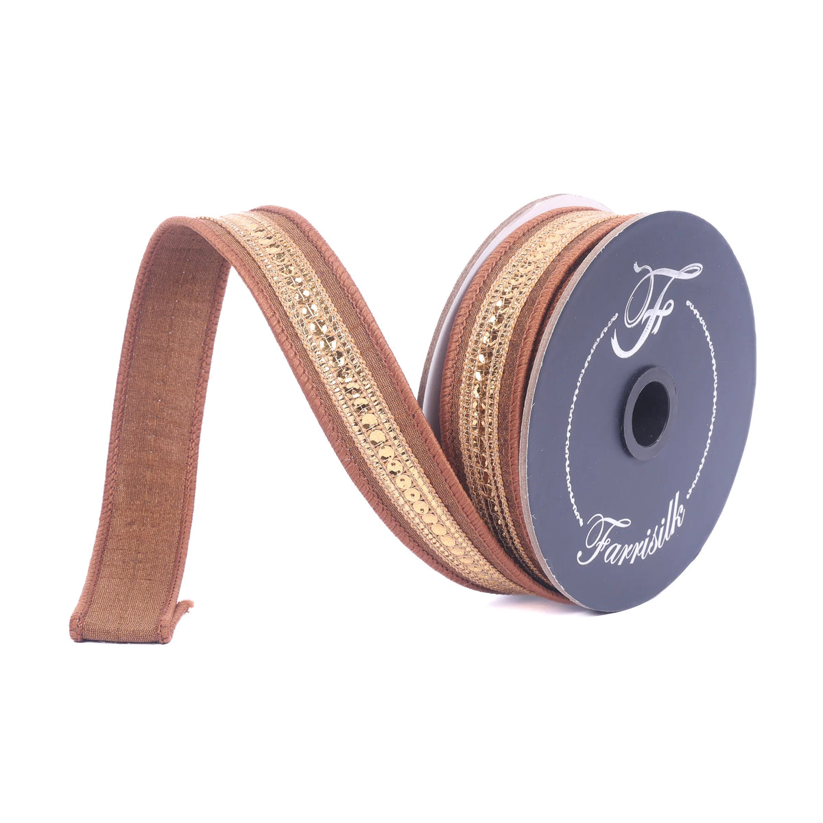1"X10 Yard, Pecan Twinkle Trim Ribbon