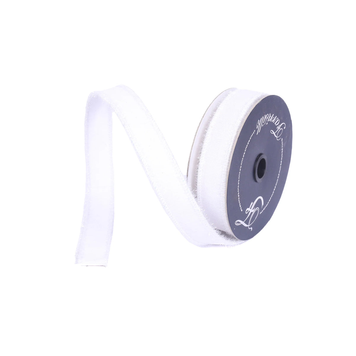 1"X10 Yard, White & Iridescent Tinsel Borders Ribbon