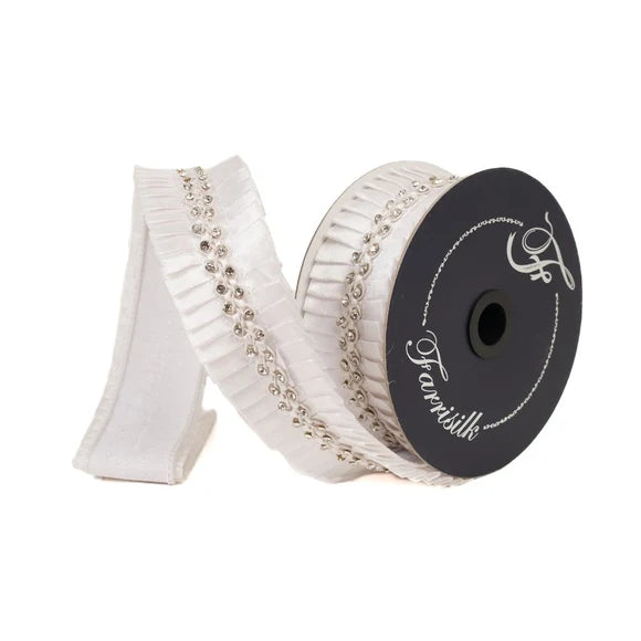 2"X5 Yard, Sparkle White Celebration Ribbon
