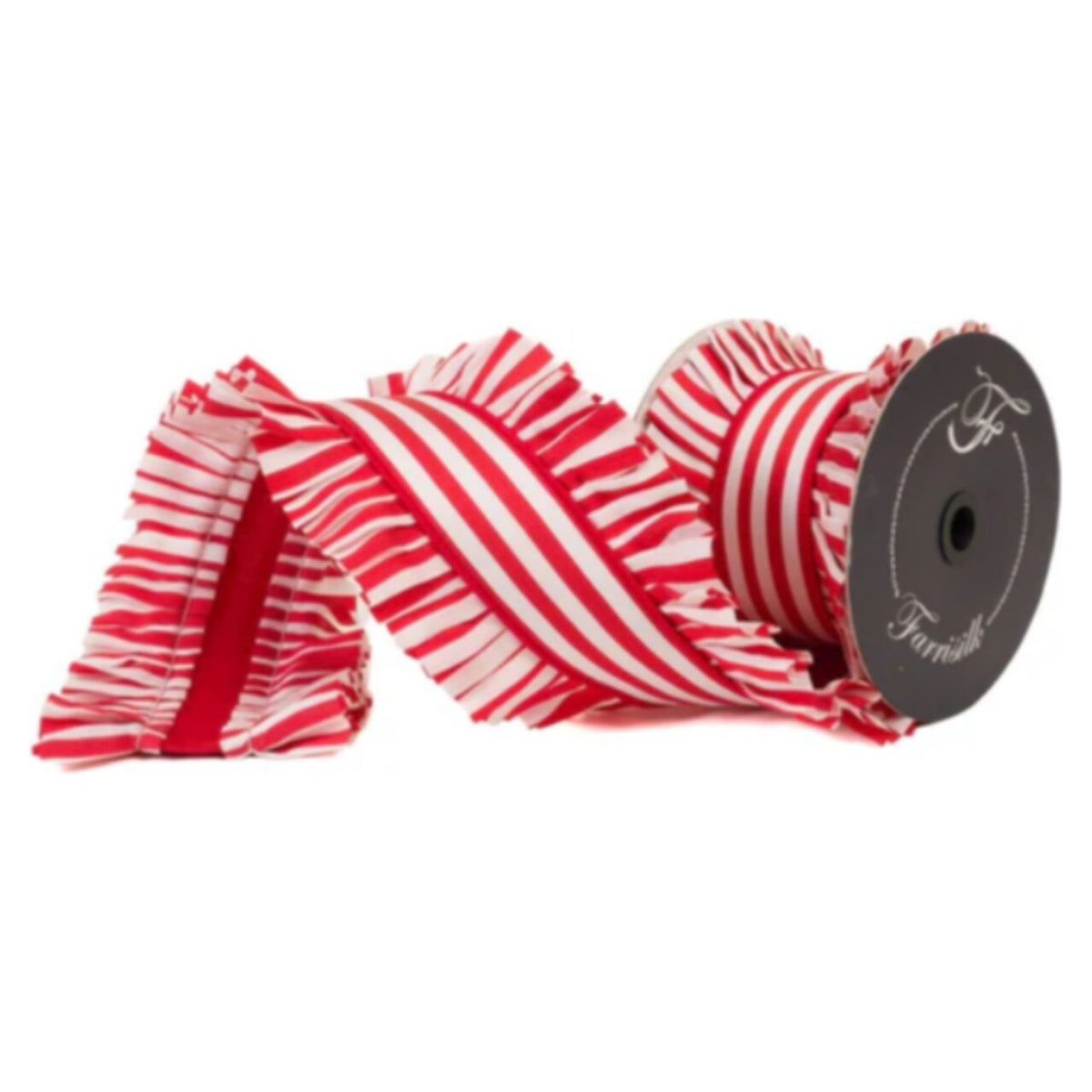 Ribbon Ruffle Candy Wrap 4.5"X5Yd Red/White
