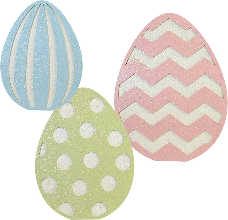 Glittered Standing Easter Eggs Set of 3