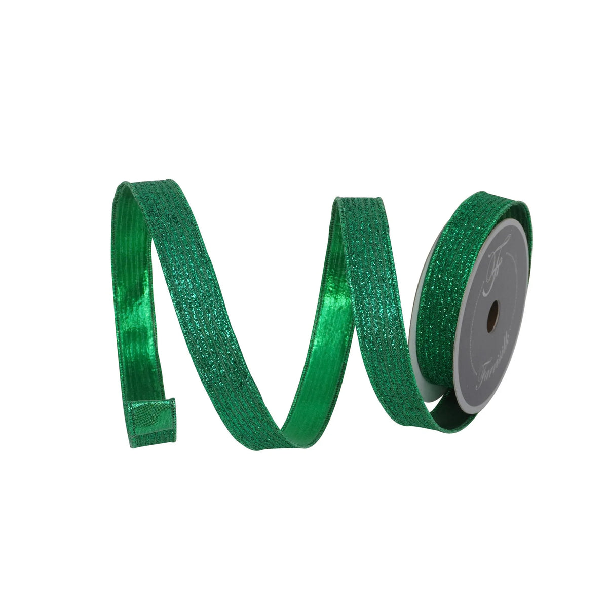 1"X10Yd Emerald Random Stripes Ribbon