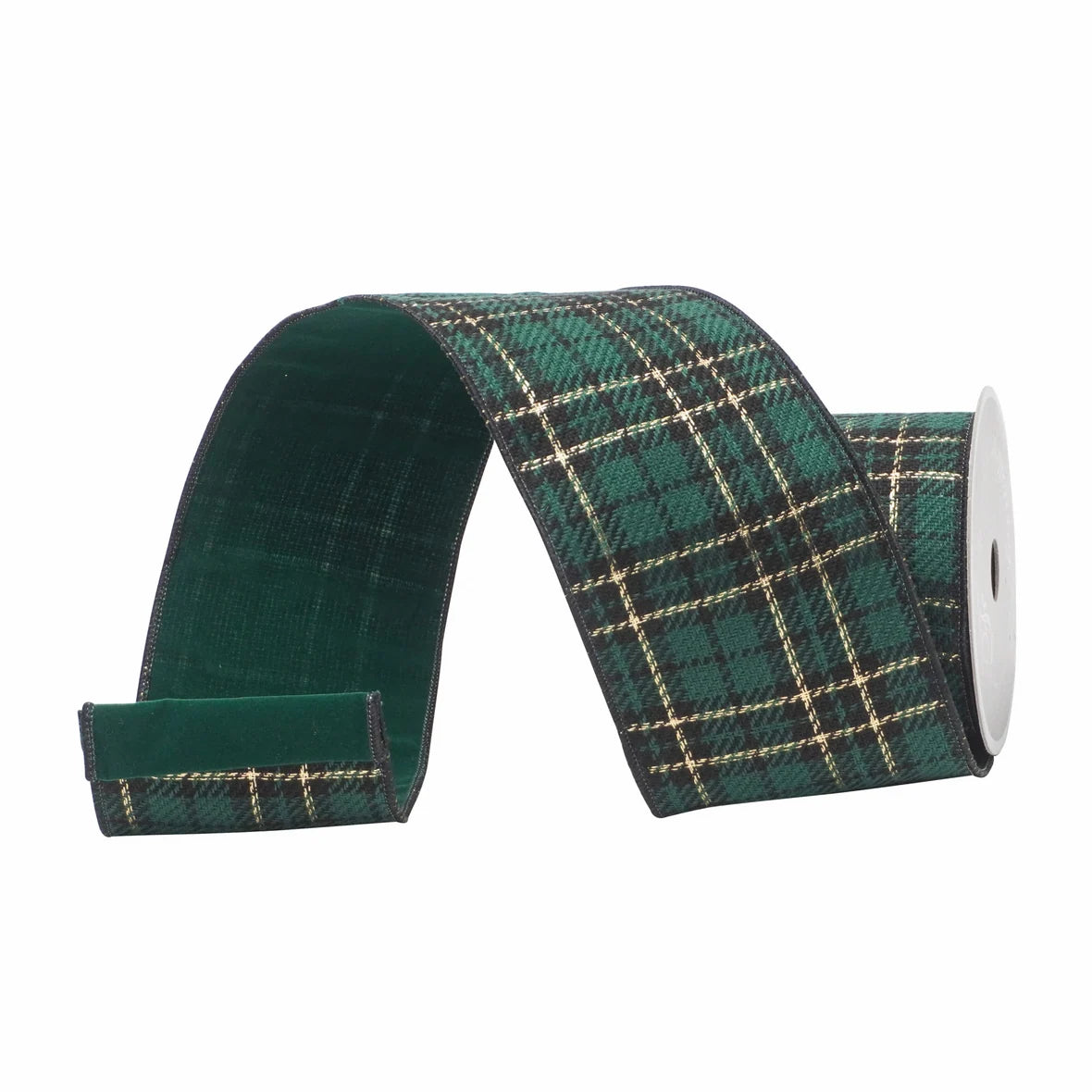 2.5"X10Yd Dark Pine Plaid Polo Ribbon