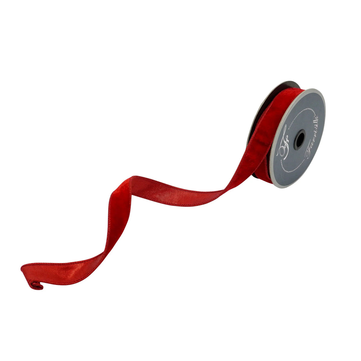 1"X10 Yard, Red Luster Velvet Ribbon