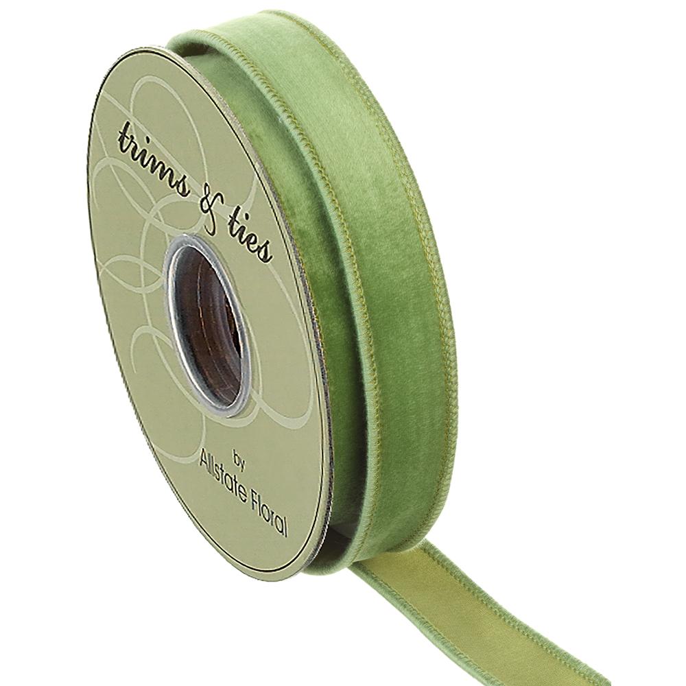 1"Wx10yd Velvet Ribbon, Green