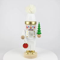 Nutcracker Santa White Chubby
