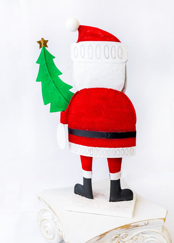 Metal Santa with Tree (CLR)