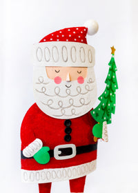 Metal Santa with Tree (CLR)