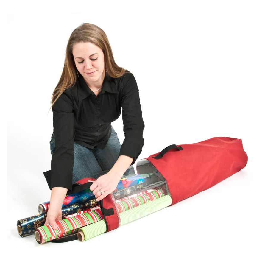 Red Gift Wrap Storage Tube