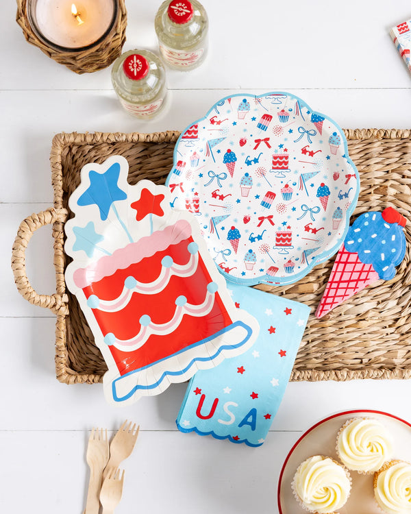 11" Summer Cake Shaped Paper Plate