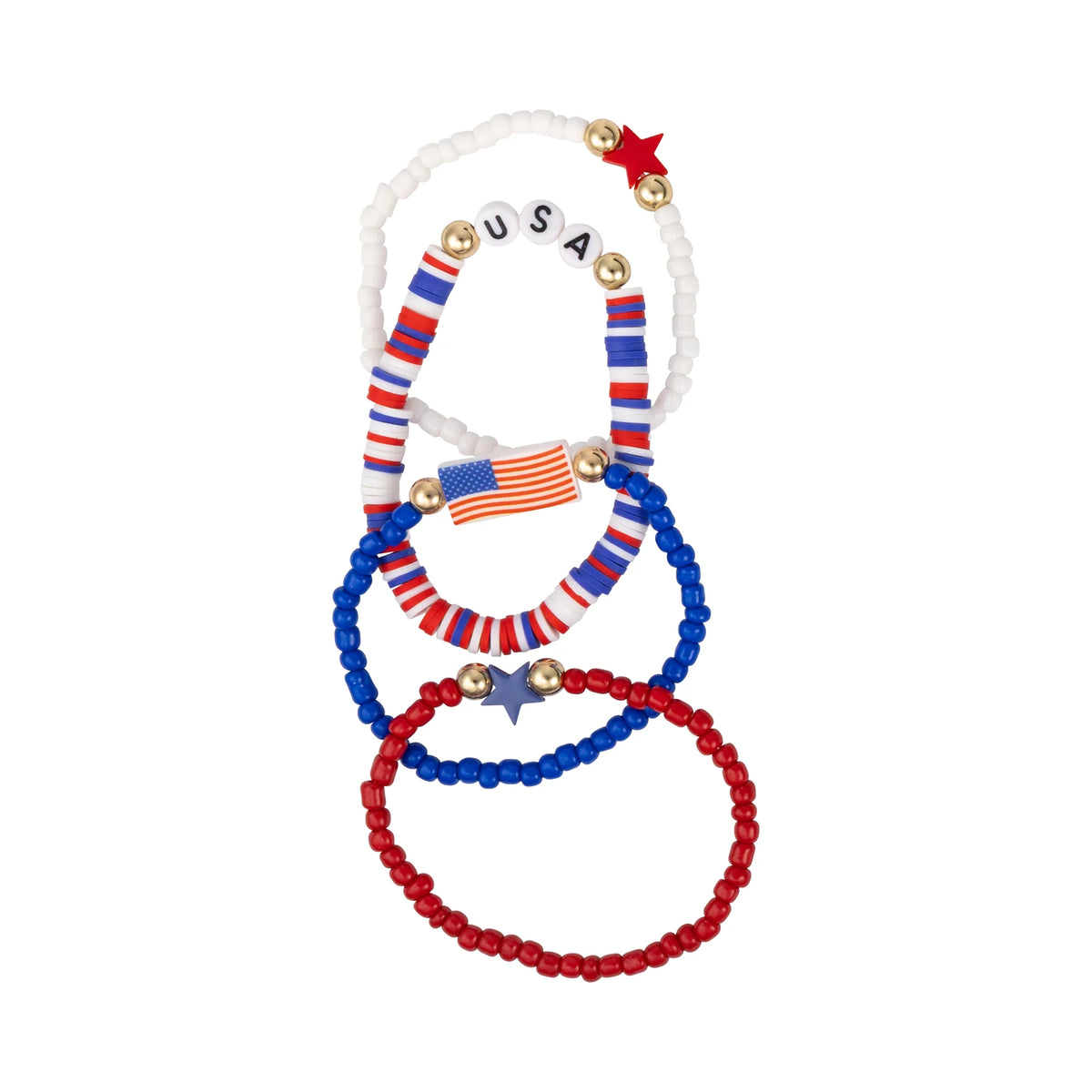 USA Patriotic Themed Bracelet Set