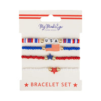 USA Patriotic Themed Bracelet Set