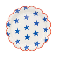 9" Blue Stars Paper Plate