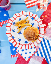 9" Blue Stars Paper Plate