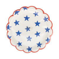 9" Blue Stars Paper Plate
