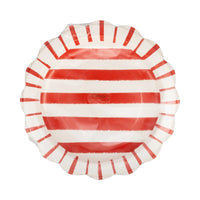11" Red Striped Paper Plate