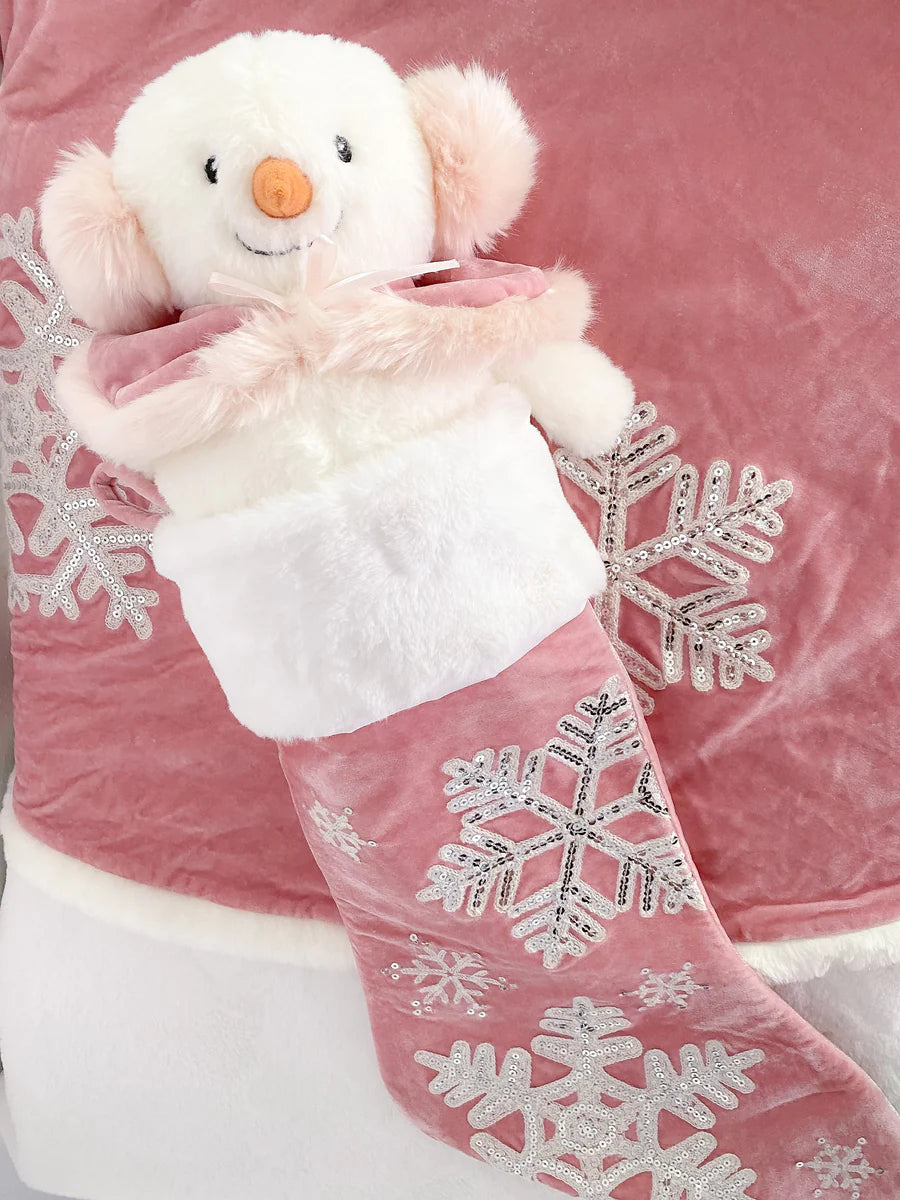 Crystal Stuffed Pink Snowman
