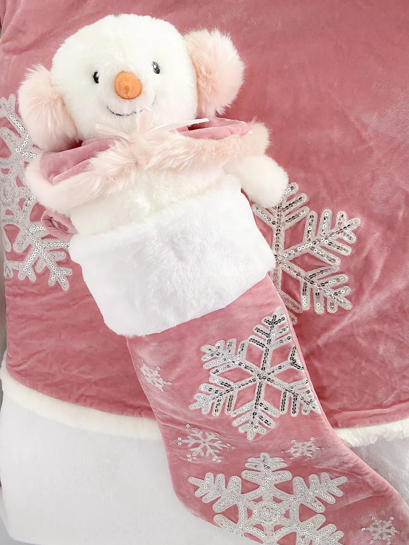 Crystal Stuffed Pink Snowman