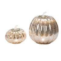 Mercury Glass with Lights Pumpkin, Small