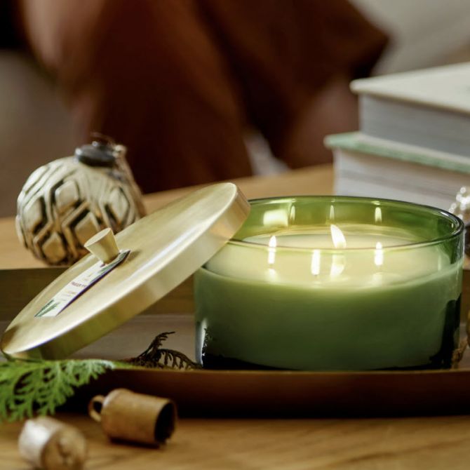 Green 4 Wick Candle Frasier Fir