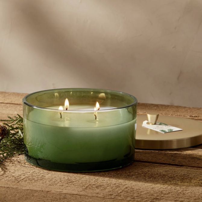 Green 4 Wick Candle Frasier Fir