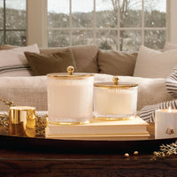 Gilded Frosted Wood Grain Candle Medium Frasier Fir