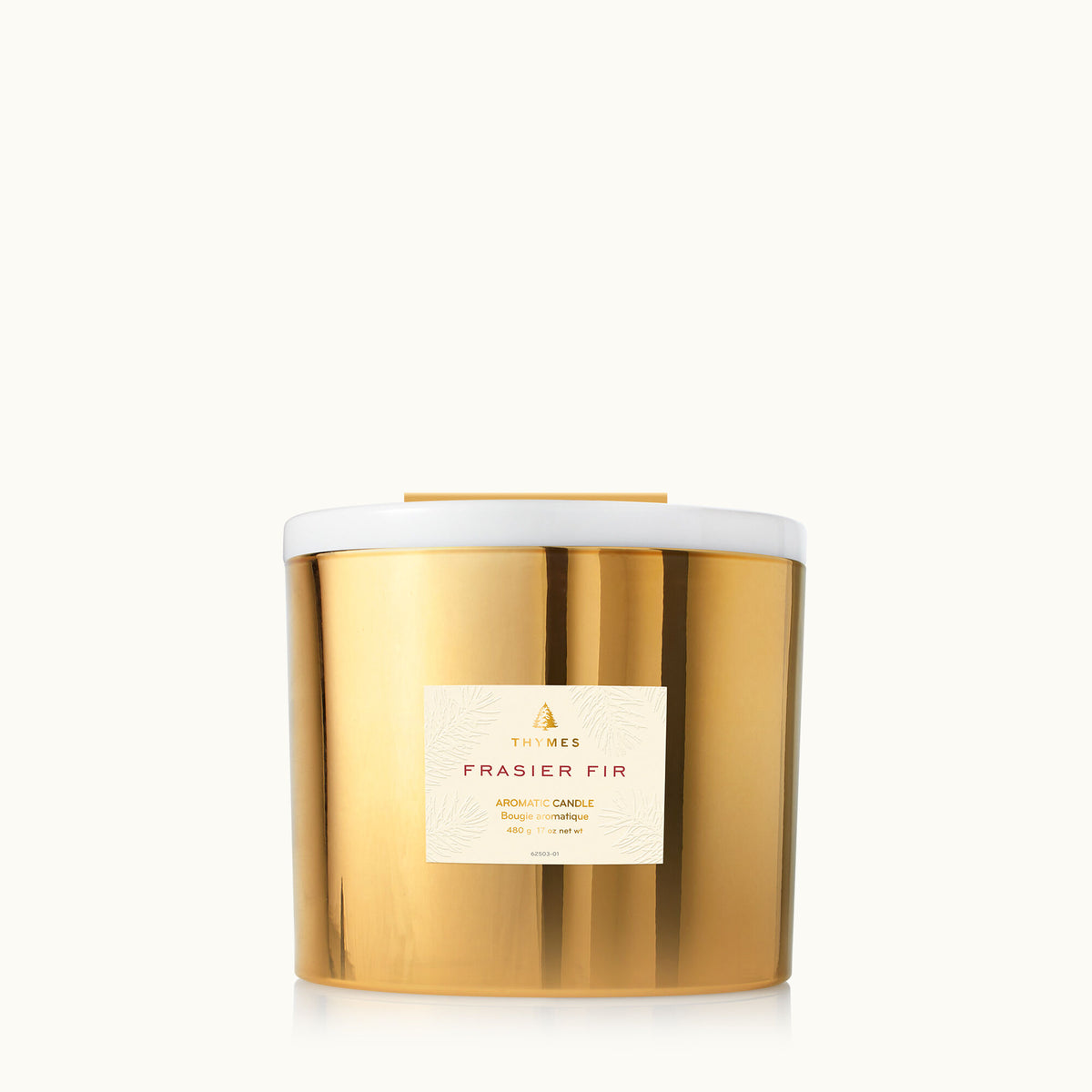 Gold 3 Wick Candle Frasier Fir