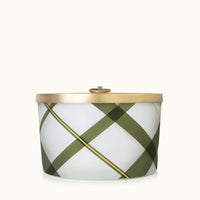 Frosted Plaid 3 Wick Candle Frasier Fir