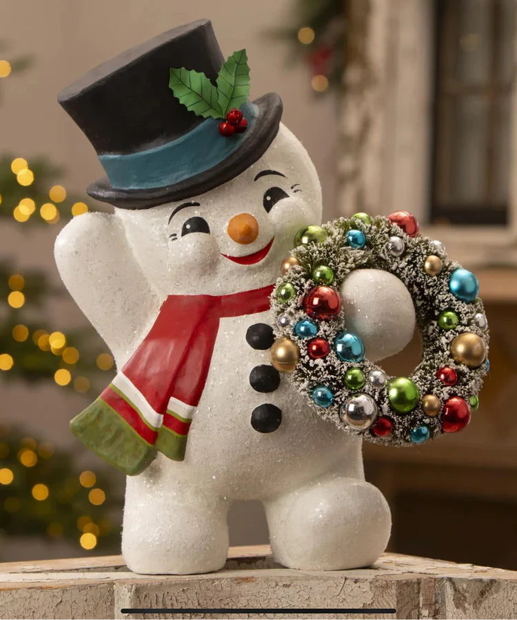 Snowman with Wreath, Large