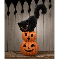 Pumpkin Stack Black Cat - Bethany Lowe