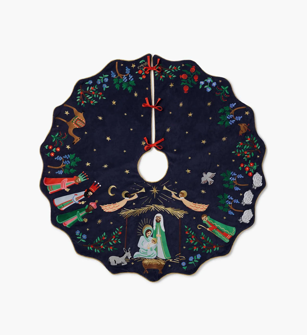 Nativity Embroidered Tree Skirt